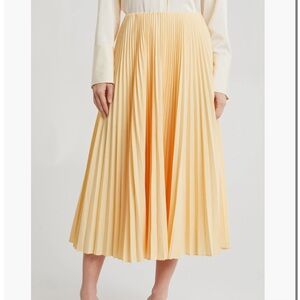 A.L.C. Yellow Pleated Midi Skirt for Work